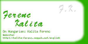 ferenc kalita business card